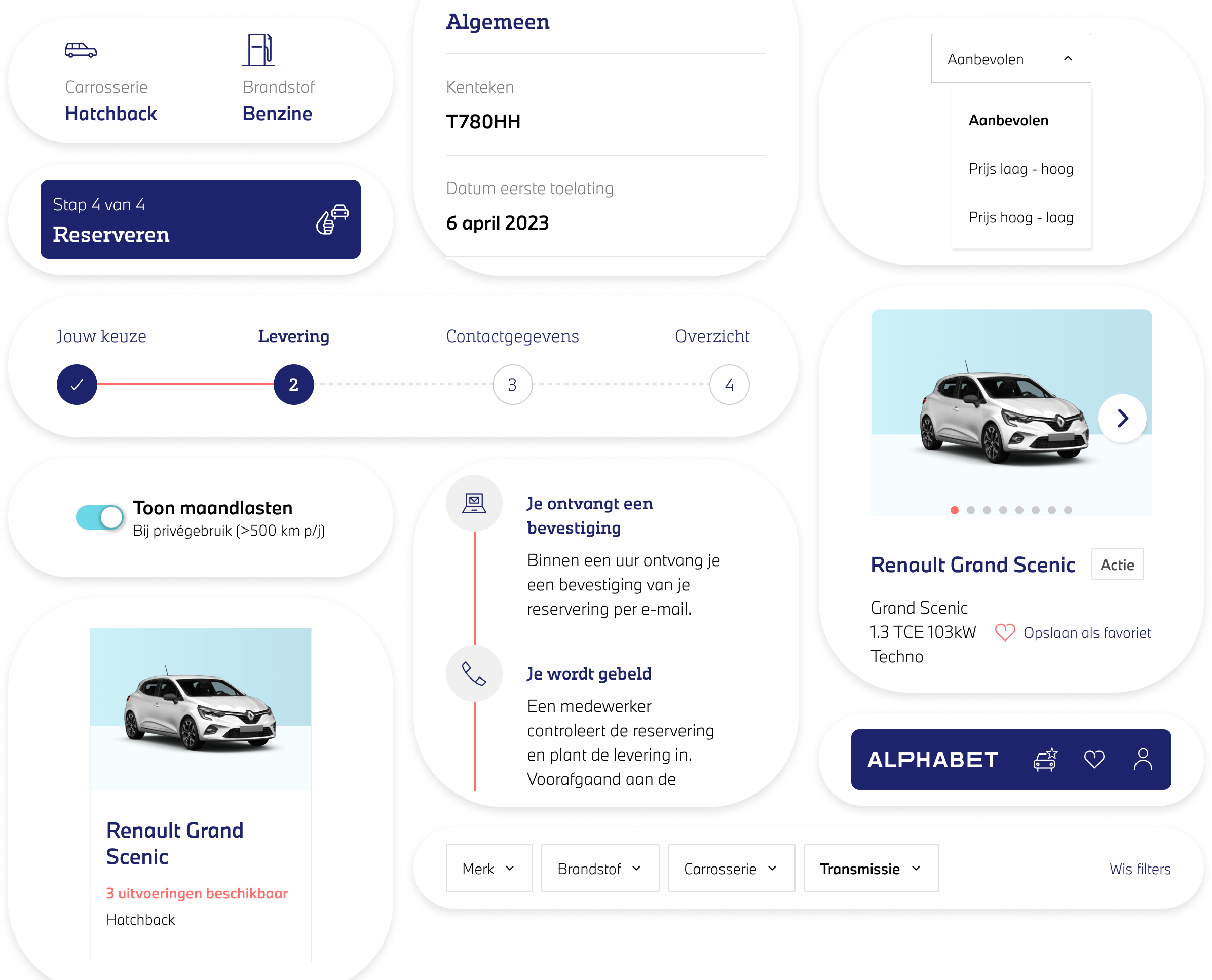 Fragmenten uit de user interface
